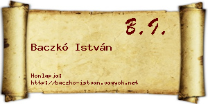 Baczkó István névjegykártya